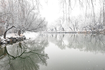 The winter scene of Summer Palace of Beijing