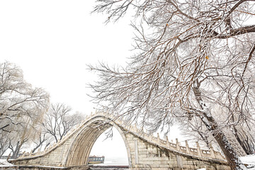 The arch bridge in Summer Palace in winter, Beijing