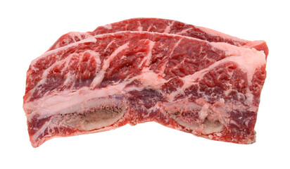 Obraz premium raw beef ribs on a white background