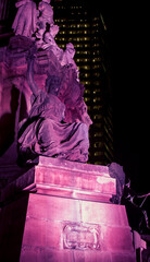 Statue at night in Mexico City