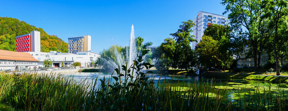 Panorama Springbrunnen Stadtpark Suhl