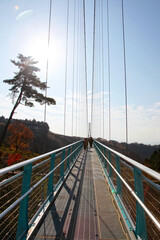 Mishima Skywalk, a 400m long pedestrian suspension bridge in Mishima, Shizuoka Prefecture, Japan.