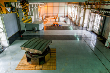 Machine room of a hydroelectric power station under construction