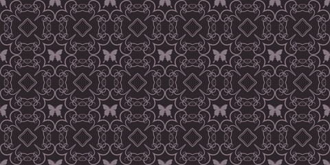 Decorative background pattern. Seamless wallpaper texture. Monochrome shades. Vector graphics