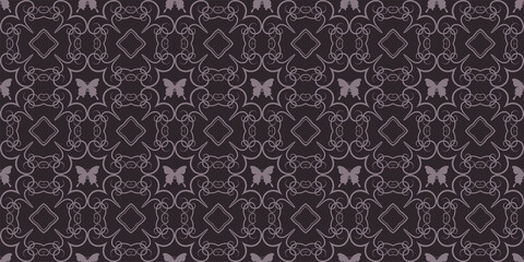 Decorative background pattern. Seamless wallpaper texture. Monochrome shades. Vector graphics