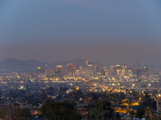 Fototapeta premium Twilight high angle view of some cityscape from south mountain