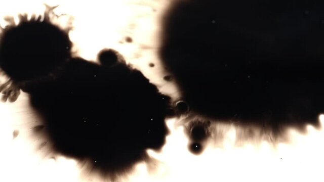 Stock footage of ink blot splashes