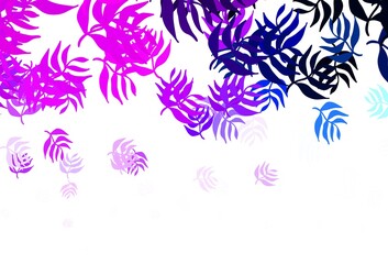 Light Purple vector abstract pattern with leaves.