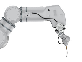 white robotic arm isolated