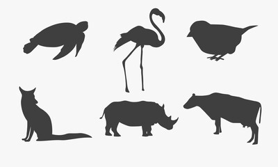vector illustration of Animal Silhouettes collection