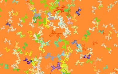 Fototapeta na wymiar Light Multicolor vector doodle backdrop with branches.