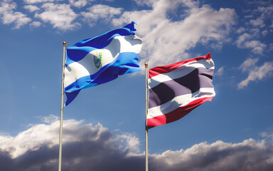 Flags of Thailand and El Salvador.