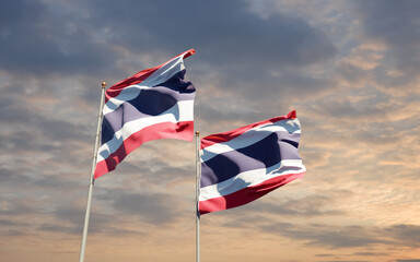 Flags of Thailand and Estonia.