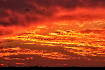 Obraz premium Sunset over lake at Choke Canyon State Park, Texas