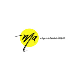 m a ma initial letter handwriting and signature logo