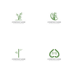 Set Bamboo Logo Template vector icon illustration design