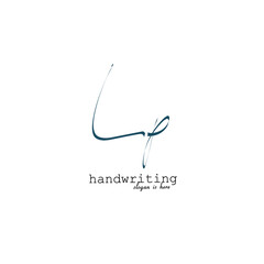 L p Lp initial letter handwriting and signature logo