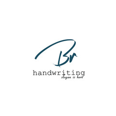 B r Br initial letter handwriting and signature logo
