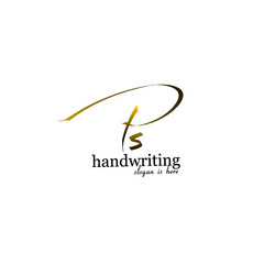 P s P s initial letter handwriting and signature logo