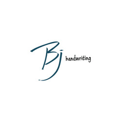B j Bj initial letter handwriting and signature logo