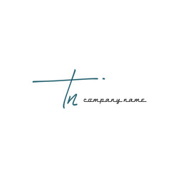 t n tn initial letter handwriting and signature logo