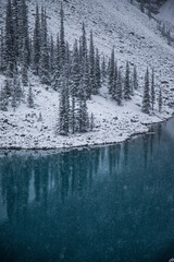 Moraine lake, Snow