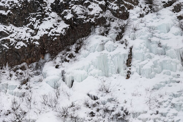 Fototapeta na wymiar icy falls