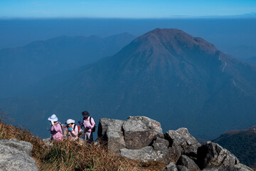Fototapeta premium Hiking to the top of Lantau Peak in Hong Kong