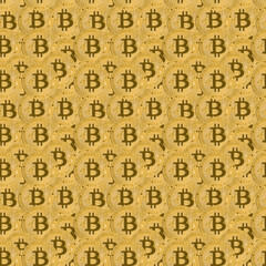 Bitcoin cryptocurrency seamless pattern. Business concept for your background.
