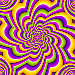 Multicolored flower. Optical expansion illusion.