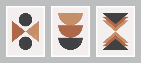 Modern Poster Art. Abstract Wall Art. Digital Interior  Decoration Art with Grunge texture.