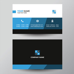 Modern business card design . double sided business card design template . blue business card inspiration