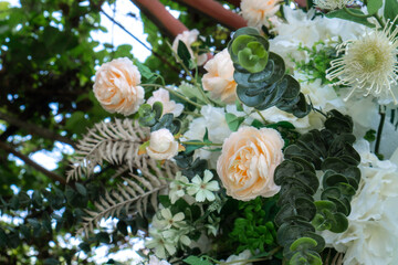 White flowers for decoration at the event