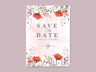 beautiful and elegant wedding invitation with floral design