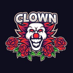clown mascot logo template.