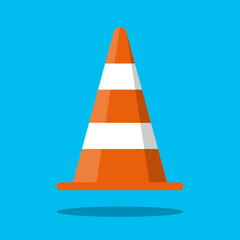 Traffic cone road barrier symbol  illustration vector