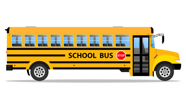 School Bus Side view illustration Vector