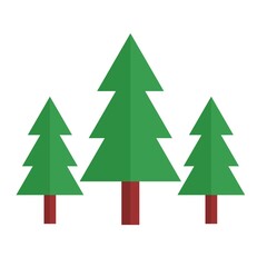 green pine tree cartoon doodle flat design style vector illustration