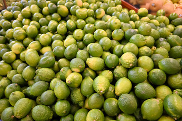 fresh limes fruit in the market