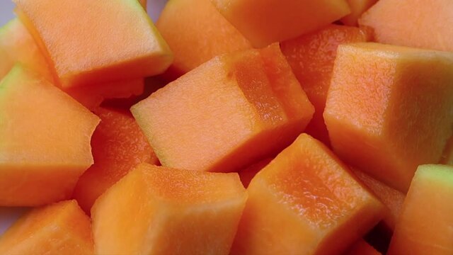 rotation close up ripe melon