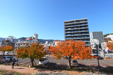 View from the promenade at Atami City, Shizuoka Prefecture, Japan.