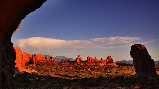 Arches National Park Windows Section Sunset Double Arch Utah Southwest USA