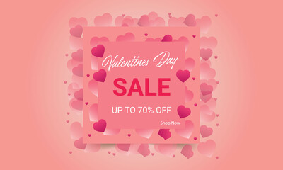 Sale Poster Template for Valentine's day. free vector template. Valentine's Retail Poster Templates.