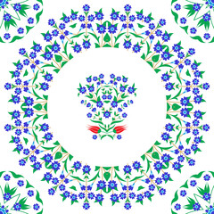 Floral frame, seamless pattern