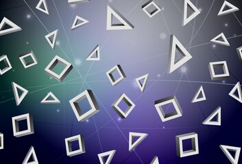 Dark Blue, Green vector background in polygonal style.