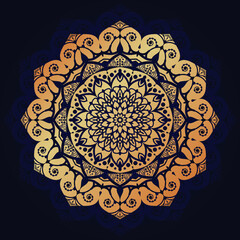 Luxury ornamental mandala background design with golden arabesque and floral corner frame Arabic islamic east style