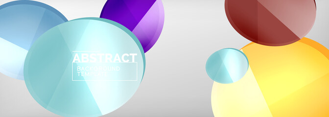 Abstract glossy round shapes vector background. Vector futuristic illustration for covers, banners, flyers and posters and other