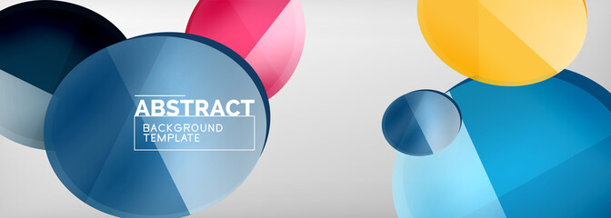 Abstract glossy round shapes vector background. Vector futuristic illustration for covers, banners, flyers and posters and other