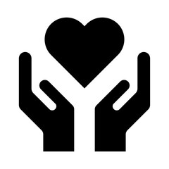 Hope icon, human hand with heart symbol,  help and protection  graphic design, support vector illustration