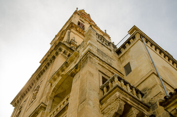 Perspective of the mosque tower in Cordoba, Spain.